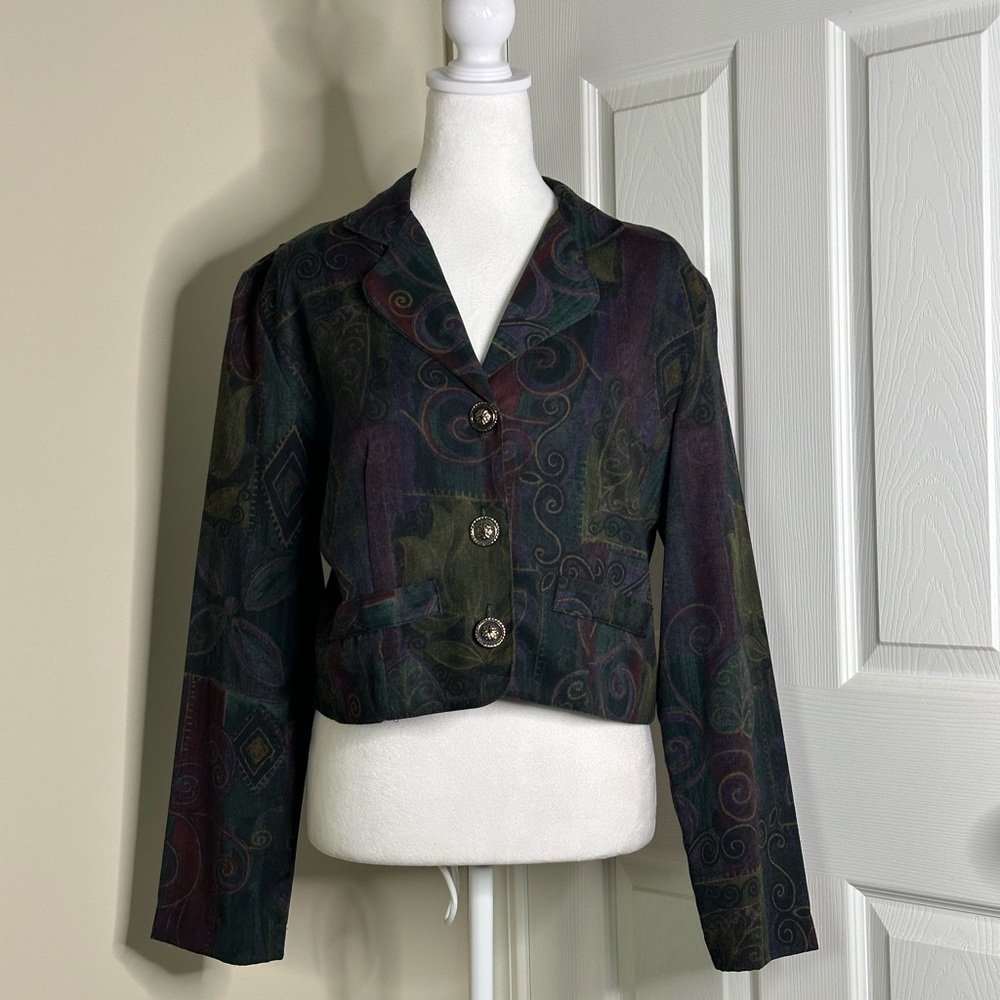 Vintage printed cropped blazer ByChloe Sport California size large